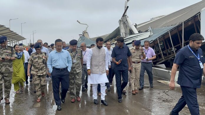 Union Minister of Civil Aviation Ram Mohan Naidu Kinjarapu visited Delhi airport's Terminal-1, where a portion of canopy collapsed amid heavy rainfall today, killing one person and injuring several others.